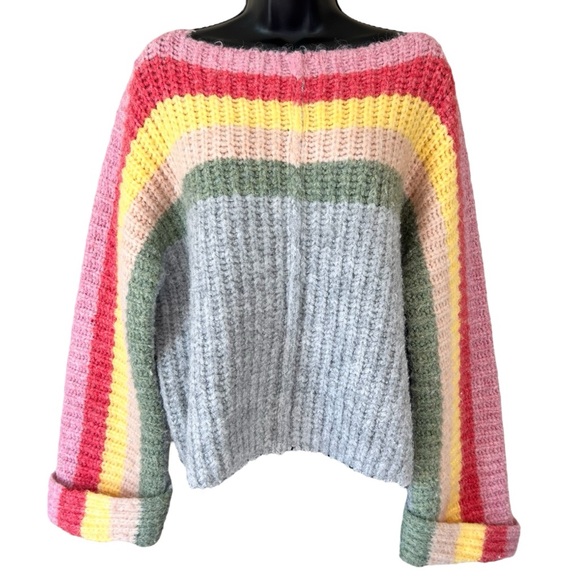 POL Rainbow Cake Striped Sweater - Picture 1 of 9
